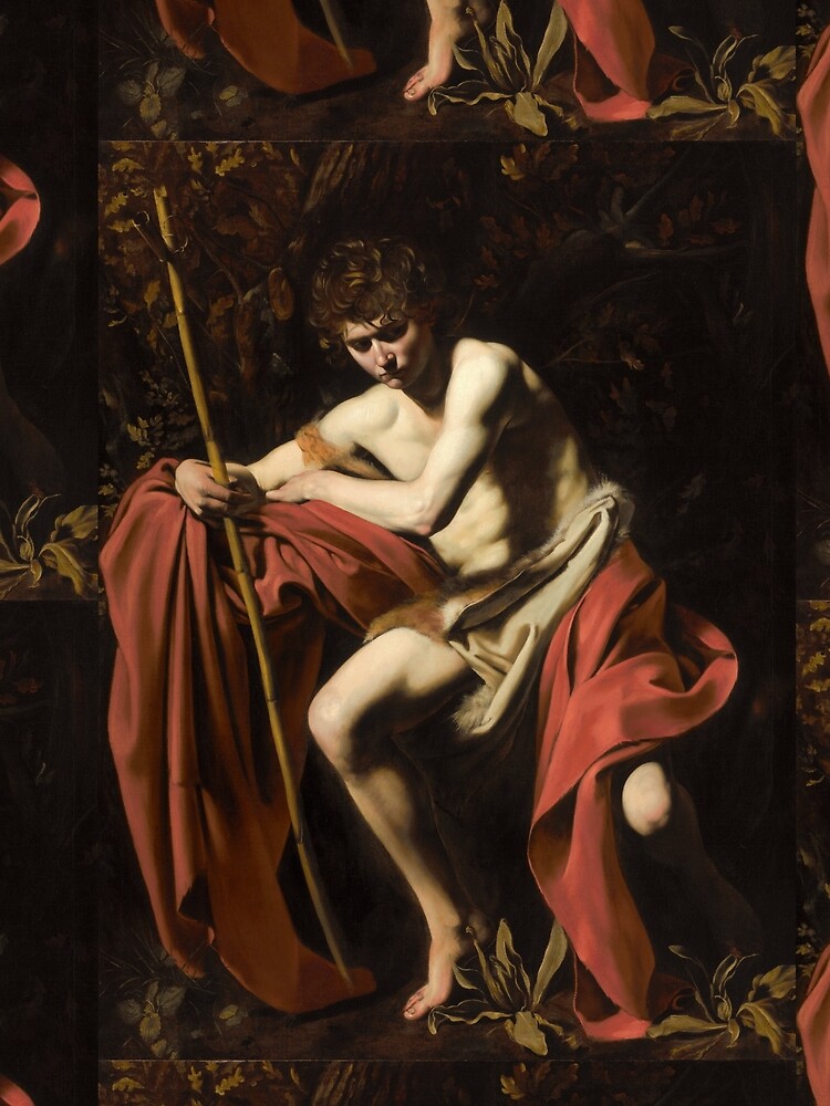 Thumbnail 5 of 5, Graphic T-Shirt, Caravaggio's John the Baptist in Wilderness designed and sold by MoriVond.