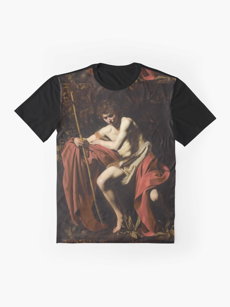 Thumbnail 4 of 5, Graphic T-Shirt, Caravaggio's John the Baptist in Wilderness designed and sold by MoriVond.