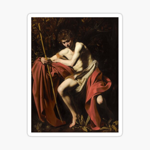 Caravaggio's John the Baptist in Wilderness Sticker