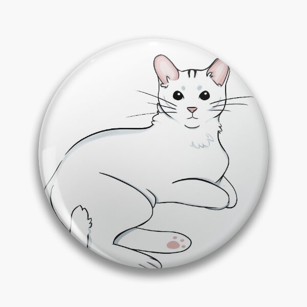Item preview, Pippin, A Handsome Noodly White Shorthair Cat/Kitten designed and sold by TokenMenagerie.