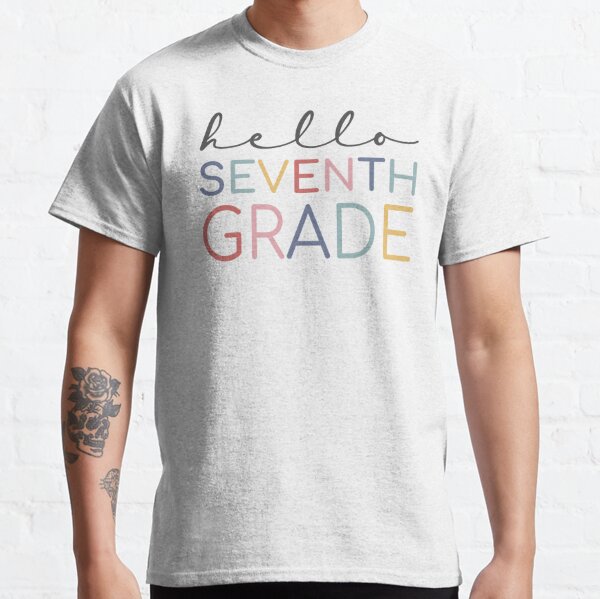 Hello 7th Grade Leopard Shirt 7th Grade Graduation kids teachers 7th Grade Gifts Funny Back To School lovers Leopard T-shirt