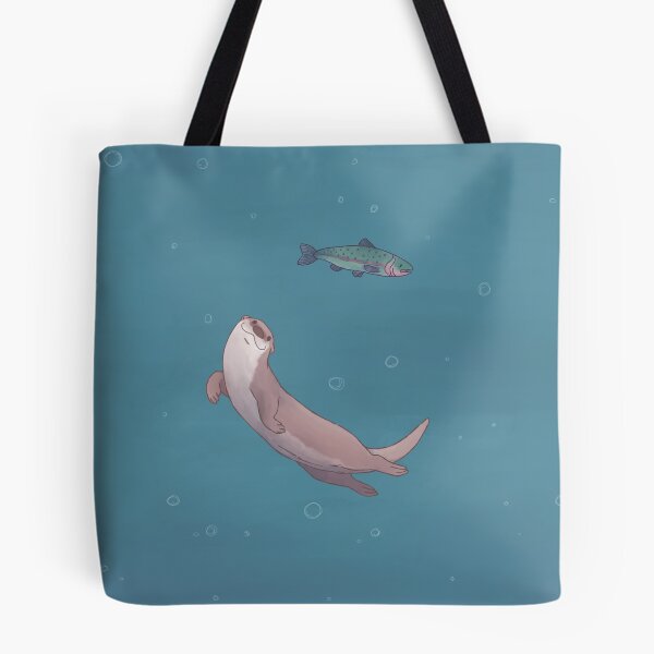 Item preview, Swimming River Otter and Trout Design designed and sold by ManonDeLArt.