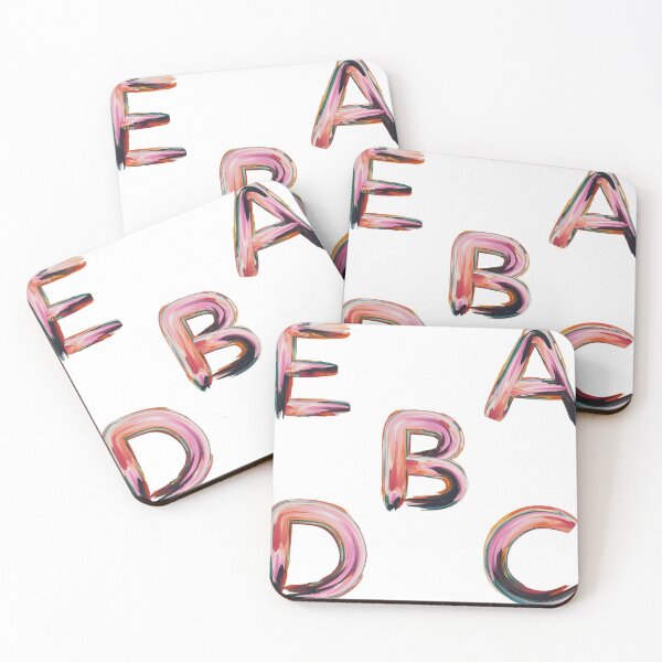 Item preview, Skin Tones Letter Sticker Pack-Paint Strokes, Initials A,B, C, D, E designed and sold by MPowerTeez.