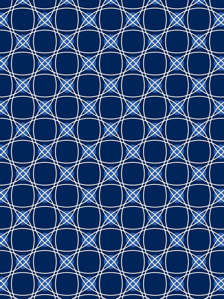 Thumbnail 5 of 5, iPhone Case, Blue Interlocking Circles Geometric Pattern designed and sold by RootSquare.