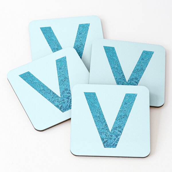Item preview, The Letter V - Monogram in Blue Pool Water designed and sold by Bumblefuzzies.