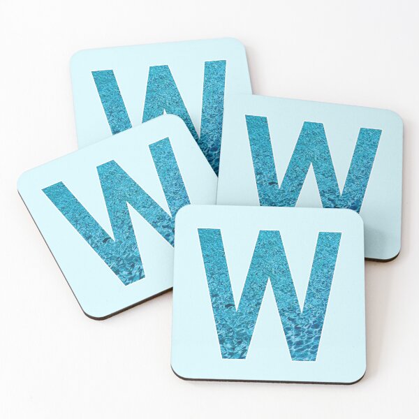 Item preview, The Letter W - Monogram in Blue Pool Water designed and sold by Bumblefuzzies.