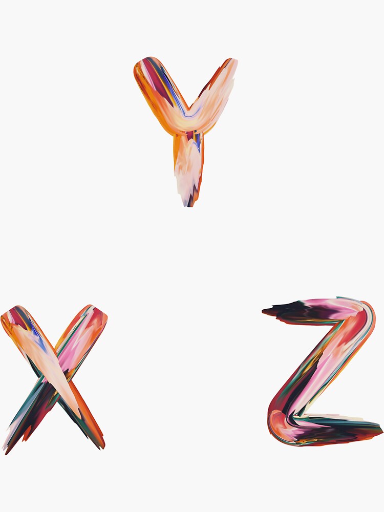 "Skin Tones Letter Sticker PackPaint Strokes, Initials X, Y, Z" Sticker for Sale by MPowerTeez