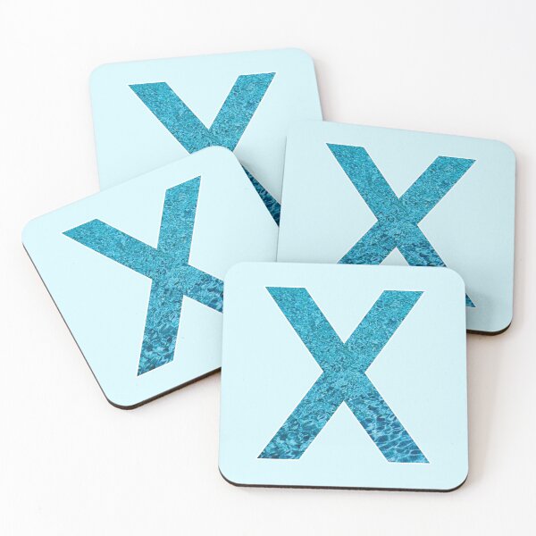 Item preview, The Letter X - Monogram in Blue Pool Water designed and sold by Bumblefuzzies.