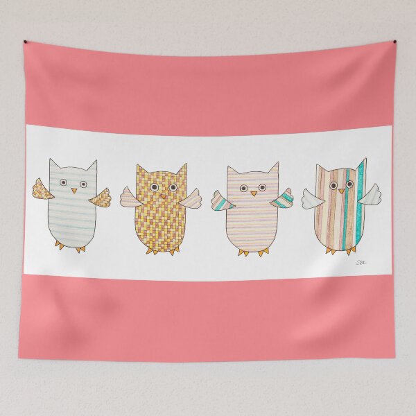 Item preview, 4 Owls Flying Horizontal designed and sold by ErinBrieArt.