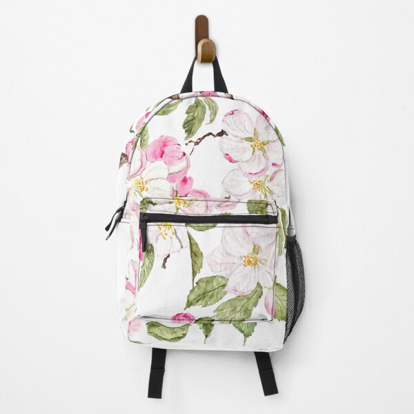 Item preview, hand painted botanical pink apple blossom flowers watercolor designed and sold by ColorandColor.