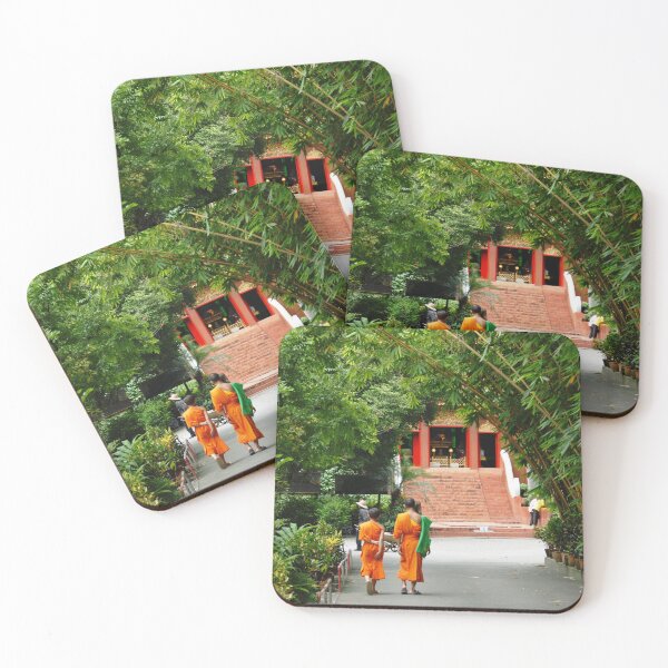 Item preview, Serenity: Cascading bamboo and young Buddhist monks designed and sold by CoopClothing.