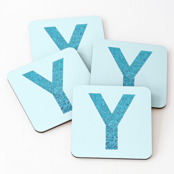 Item preview, The Letter Y - Monogram in Blue Pool Water designed and sold by Bumblefuzzies.