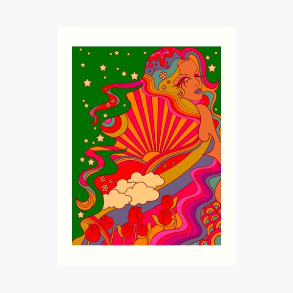 Psychedelic Lady Art Print