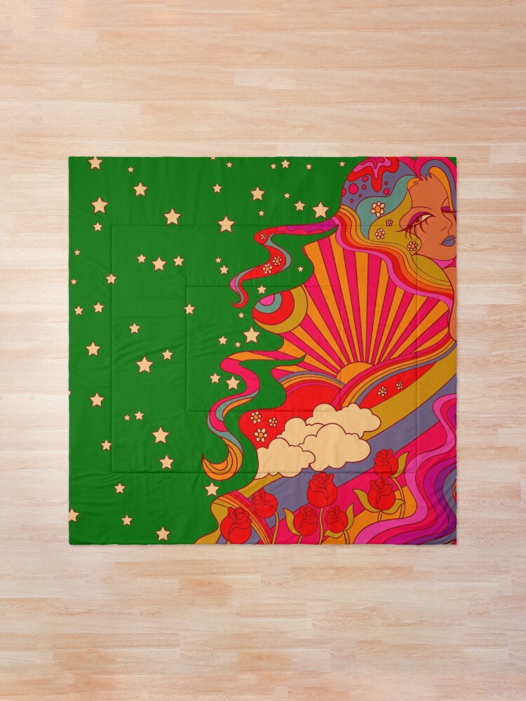 Alternate view of Psychedelic Lady Comforter