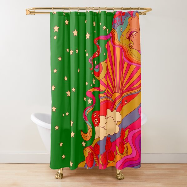 The Bright Color Visual Series Shower Curtain Trippy Wild Side