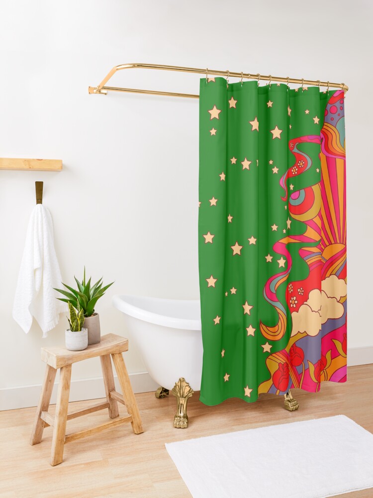 Alternate view of Psychedelic Lady Shower Curtain