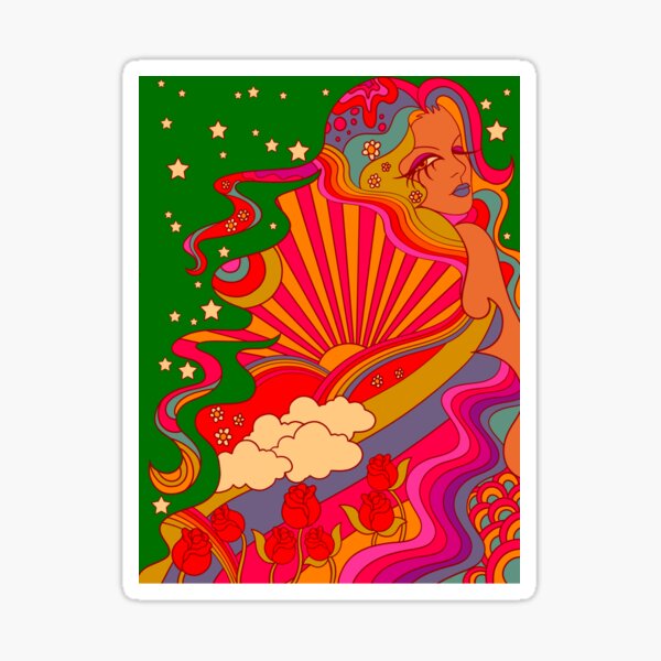 Psychedelic Lady Sticker