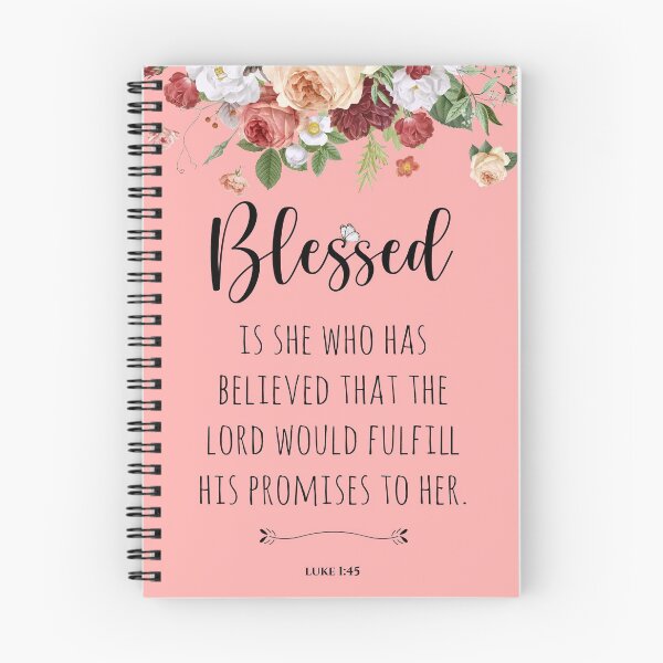 Item preview, BLESSED - Floral Bible Verse Luke 1:45 designed and sold by KA DESIGNS.