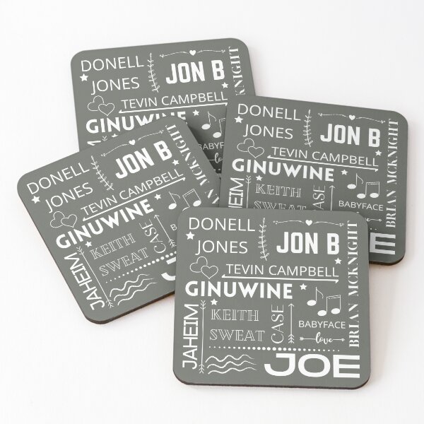 Item preview, 90s R and B Black Male Singing Icons White Text Design  designed and sold by Gramsta.