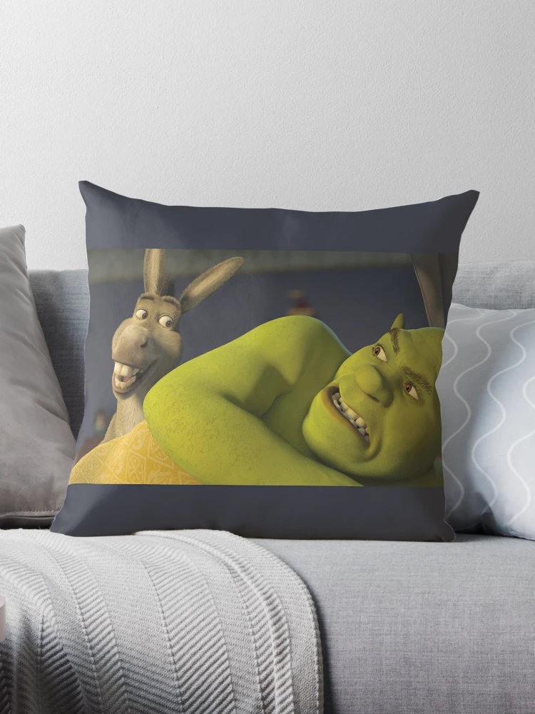 Burro de shrek filme travesseiro caso impresso casa macio diy capa de  almofada burro shrek meme engraçado ogre fiona filme verde pântano