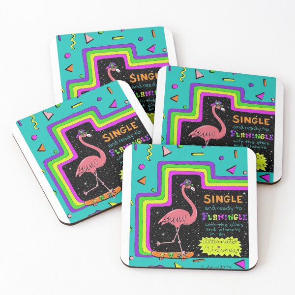 Item preview, Single and Ready to Flamingle designed and sold by Intergalactic Unicorn: Art by Anna Schmidt.