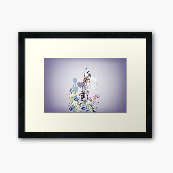 New York Minimalistic Vintage Theme Framed Art Print