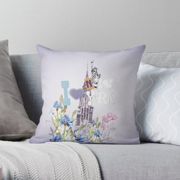 New York Minimalistic Vintage Theme Throw Pillow