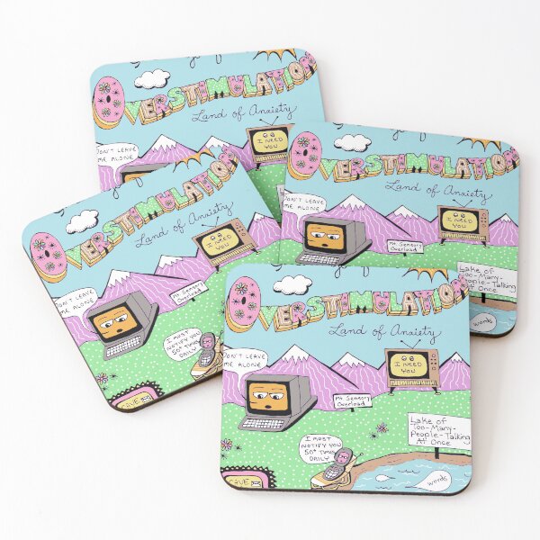 Item preview, Greetings from Overstimulation designed and sold by Intergalactic Unicorn: Art by Anna Schmidt.