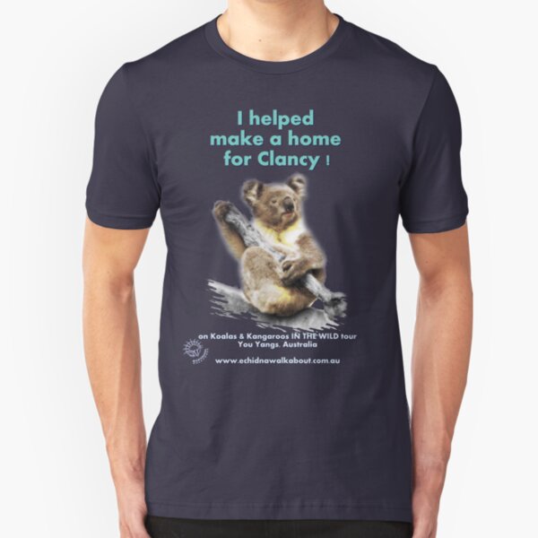 Make a Home for Clancy - dark background Slim Fit T-Shirt