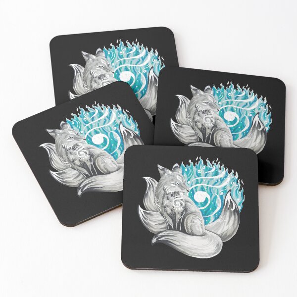 Item preview, Fox Kitsune with Blue Foxfire designed and sold by Lady-Lilac.