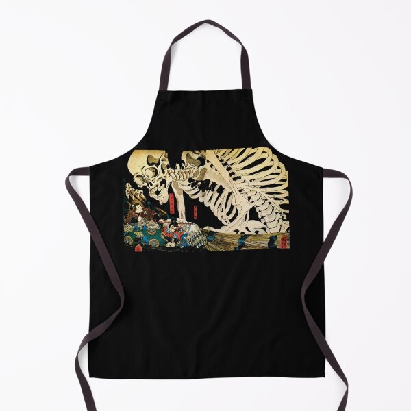 Item preview, Samurai Fighting Giant Skeleton Woodcut Monster designed and sold by DudePal.