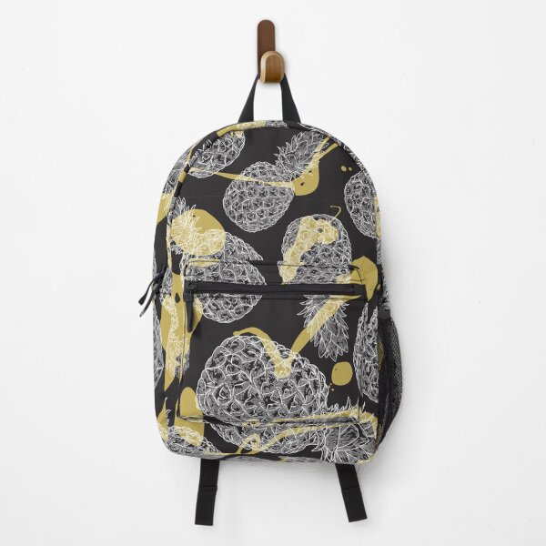 Item preview, Black and Gold Tropical Pineapple Pattern designed and sold by Sam Posnick.