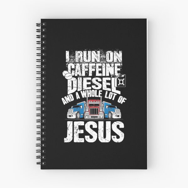 Item preview, I Run On Caffeine Diesel And A Whole Lot Of Jesus - Caffeine Diesel Jesus Christian Trucker designed and sold by Captain Mood.
