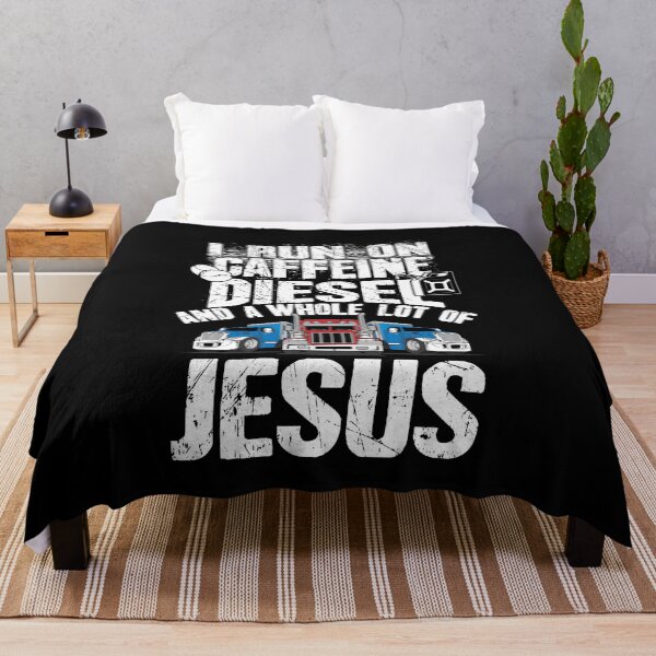 Item preview, I Run On Caffeine Diesel And A Whole Lot Of Jesus - Caffeine Diesel Jesus Christian Trucker designed and sold by Captain Mood.