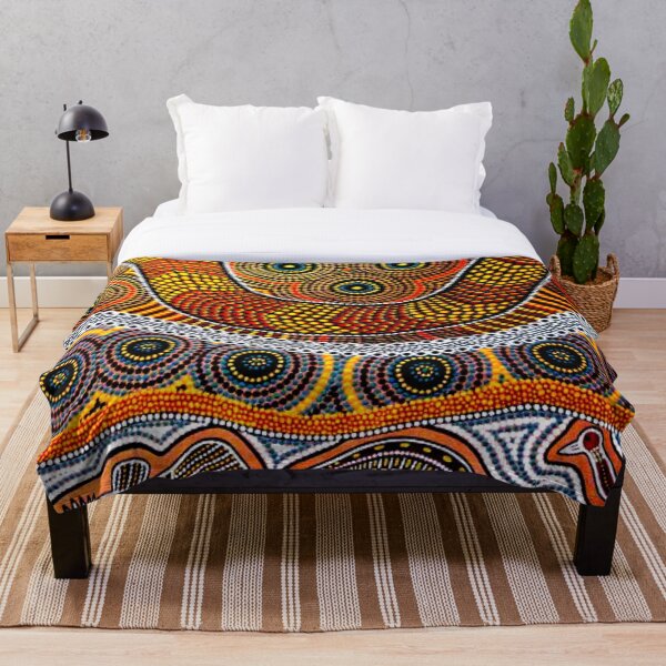 Aboriginal dot art Throw Blanket