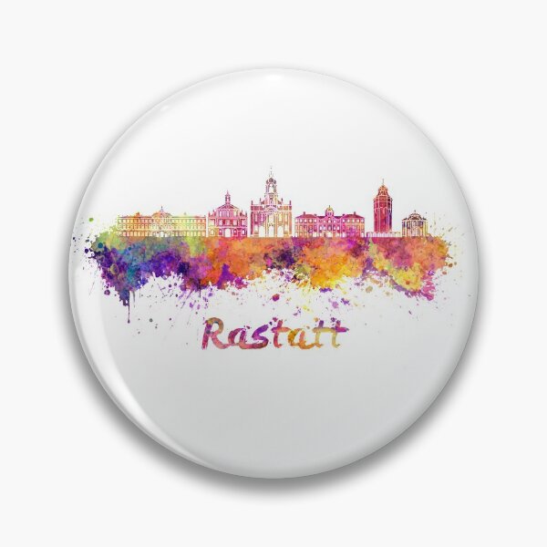 Item preview, Rastatt skyline in watercolor splatters with clipping path designed and sold by paulrommer.