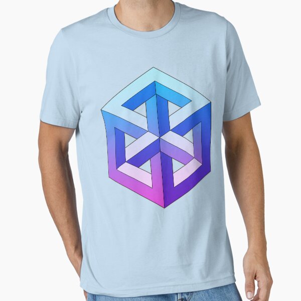 Vista previa del artículo con la obra «Penrose Cube - Blue Purple Gradation», diseñado y vendido por VanHogTrio.