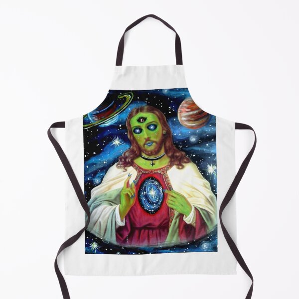 Item preview, Creepy Alien Outer Space Jesus designed and sold by Intergalactic Unicorn: Art by Anna Schmidt.
