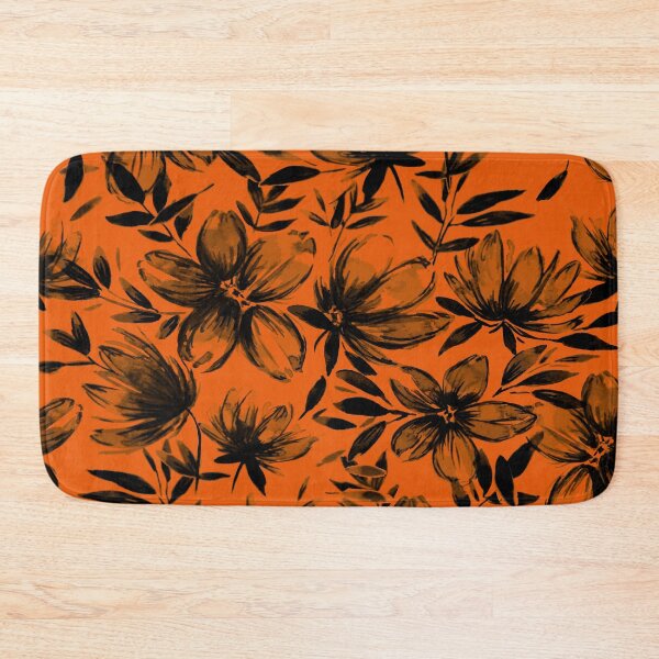 Item preview, Orange & Black Watercolor Flowers designed and sold by B & K     Store.