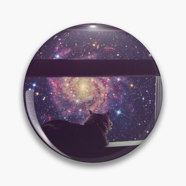 Item preview, Outer Space Galaxy Window Cat designed and sold by Intergalactic Unicorn: Art by Anna Schmidt.