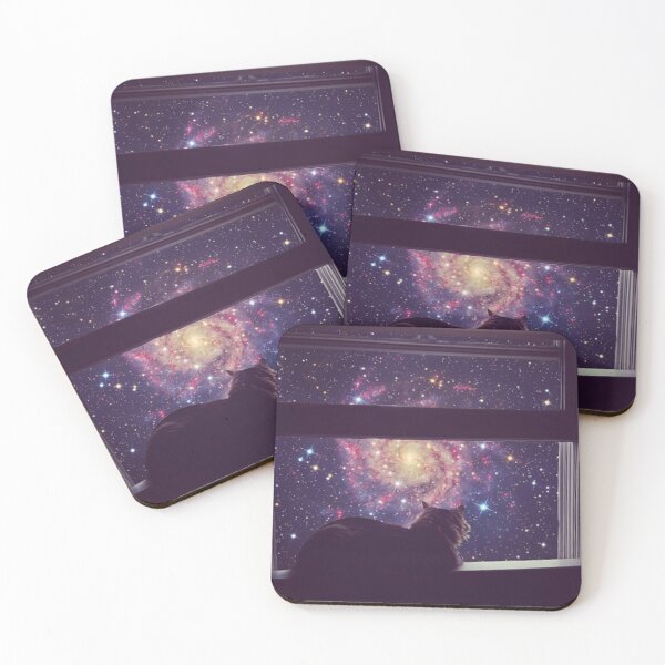 Item preview, Outer Space Galaxy Window Cat designed and sold by Intergalactic Unicorn: Art by Anna Schmidt.
