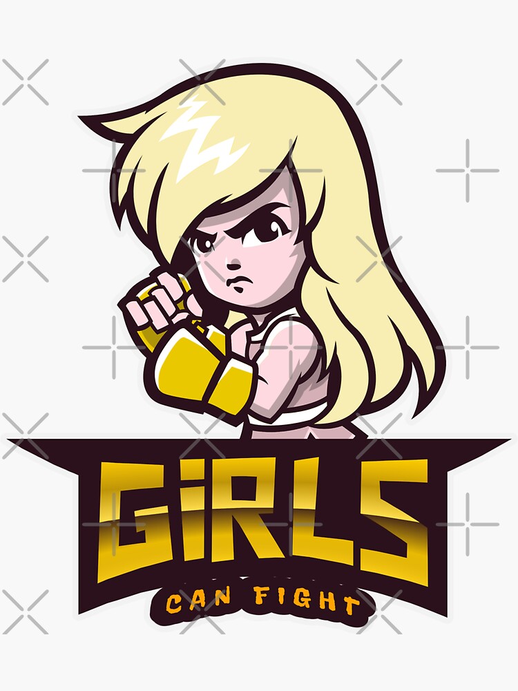 "Girls Can Fight Fighting Girl Design" Sticker for Sale by mumoftwo
