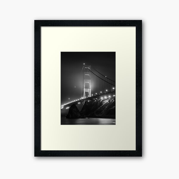 Golden Gate Bridge Noir Framed Art Print