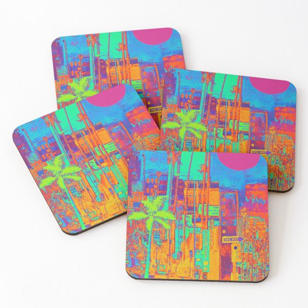Item preview, Los Ángeles Urban Pop Art Sunset Blvd California Arte moderno Palmtree Funky City LA Shabby Wanderlust designed and sold by ExquisiteShots.