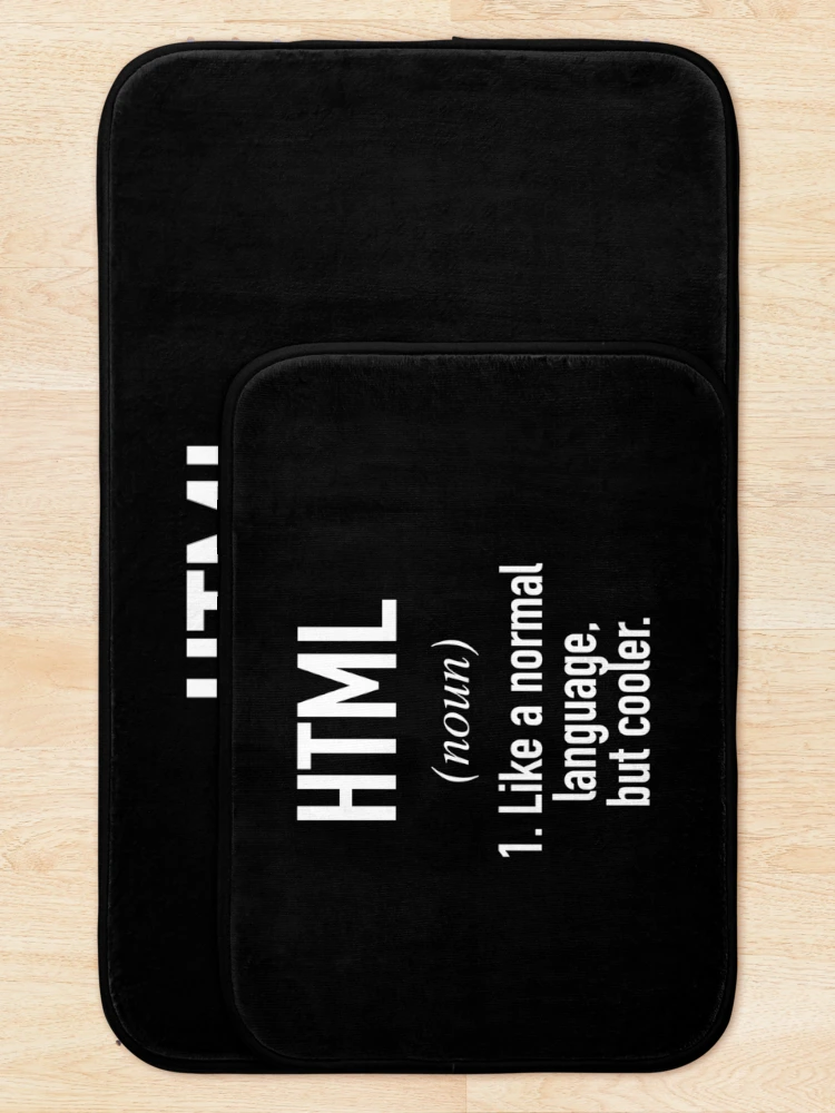 Thumbnail 5 of 6, Bath Mat, HTML Programming Language Defined - Programmer - Coder designed and sold by HiddenVerb.