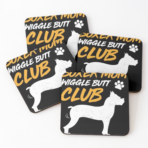 Item preview, Boxer Mom Wiggle Butt Club design, Boxer design, Dog design print designed and sold by Lisbob.