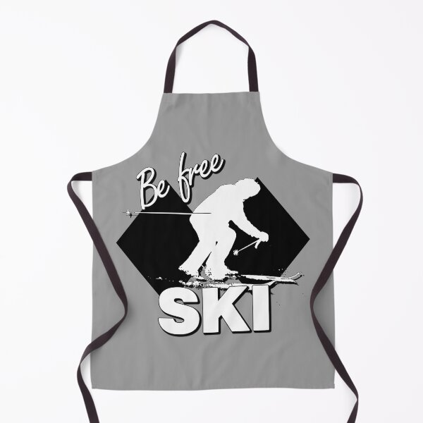 Item preview, Be Free Ski White Text Quote with White Downhill Alpine Skier Silhouette on Ski Level Expert Only Double Black Diamond designed and sold by Karen McFarland.