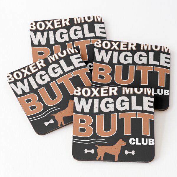 Item preview, Boxer Mom Wiggle Butt Club design, Boxer design, Dog design print designed and sold by Lisbob.