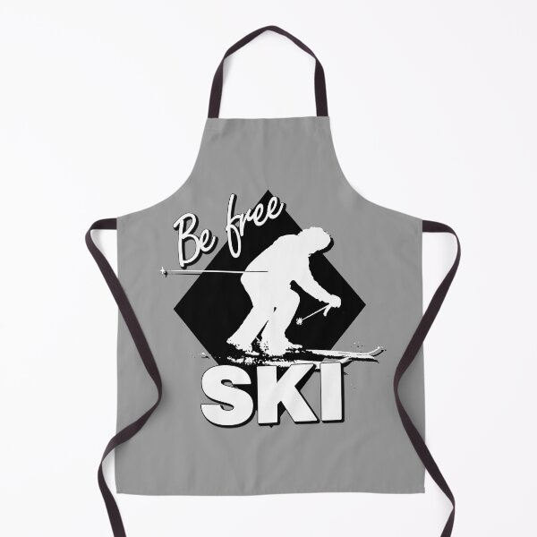 Item preview, Be Free Ski White Text Quote with White Downhill Alpine Skier Silhouette on Ski Level Expert Black Diamond designed and sold by Karen McFarland.