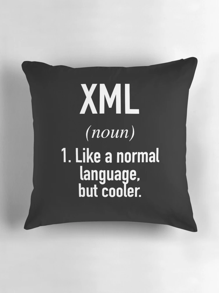 Thumbnail 3 of 4, Pillow, XML Programming Language Defined - Programmer - Coder designed and sold by HiddenVerb.